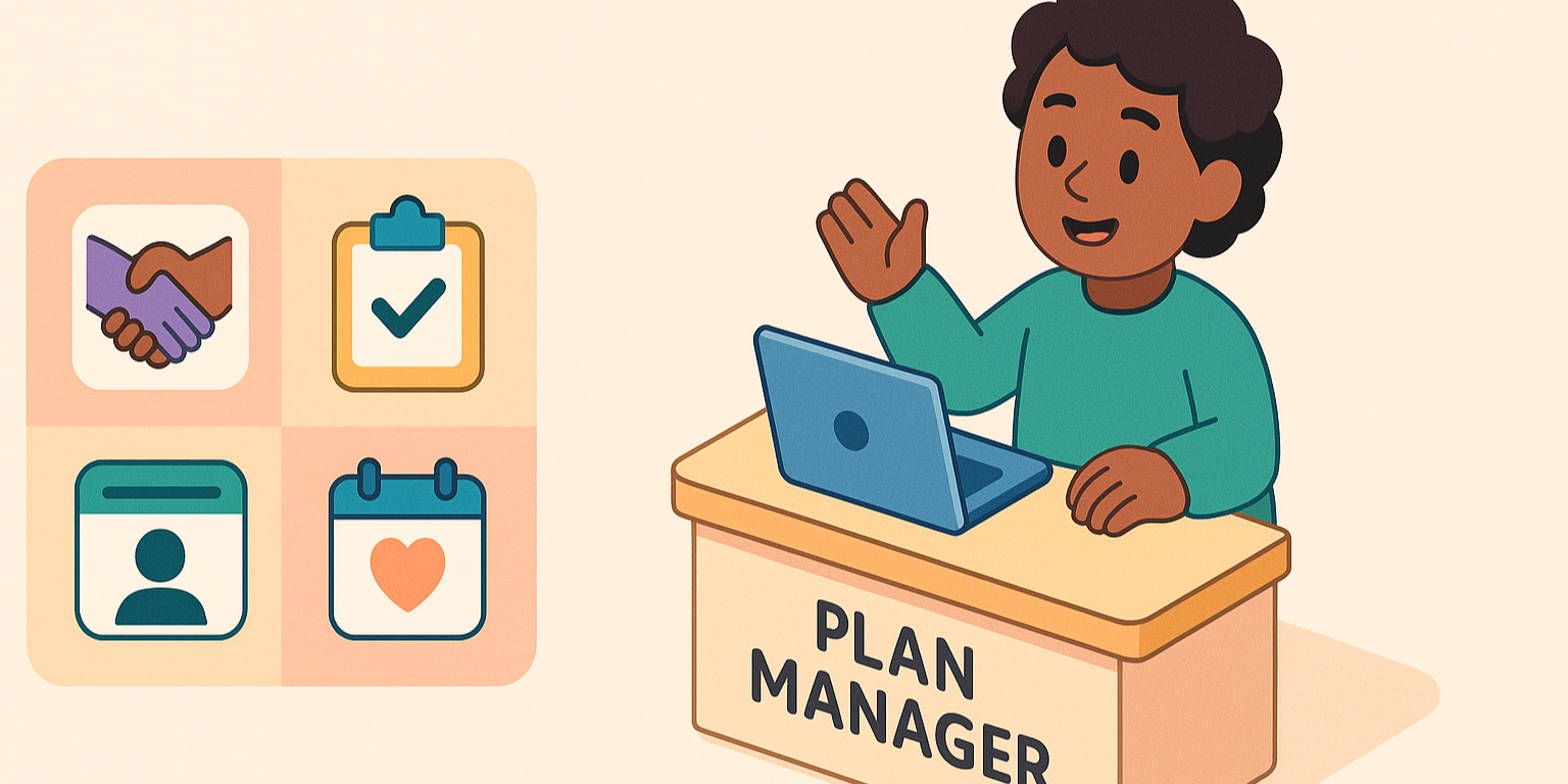 Plan manager talking with a parent about NDIS plan setup