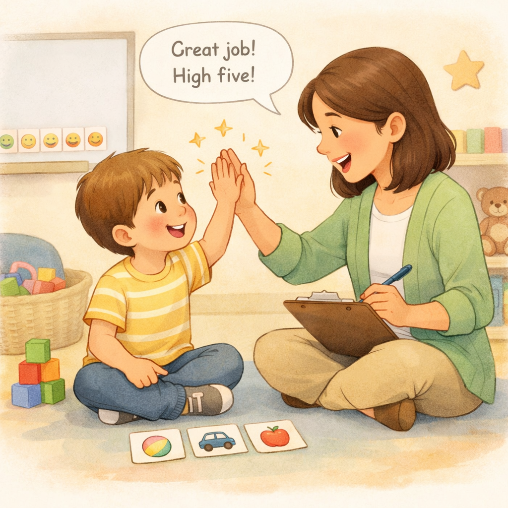 ABA Therapy Session with Child and Therapist using Positive Reinforcement-1