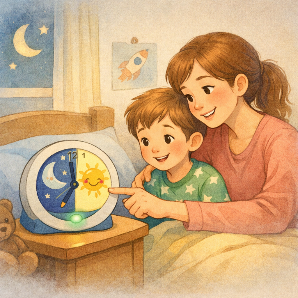 Bedtime Clock with Parent and Child