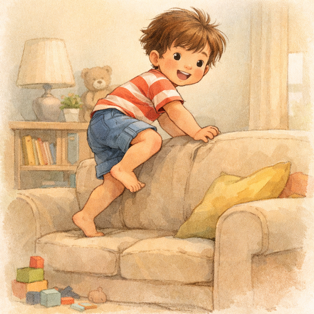 Child Climbing Indoor Walls with Soft Textured Shading