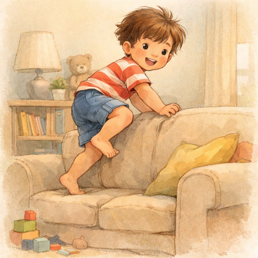 Child Climbing Indoor Walls with Soft Textured Shading