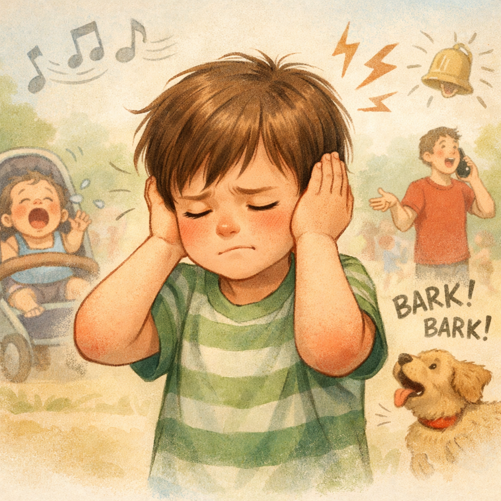 Child Covering Ears Noisy Environment Sensory Sensitivity