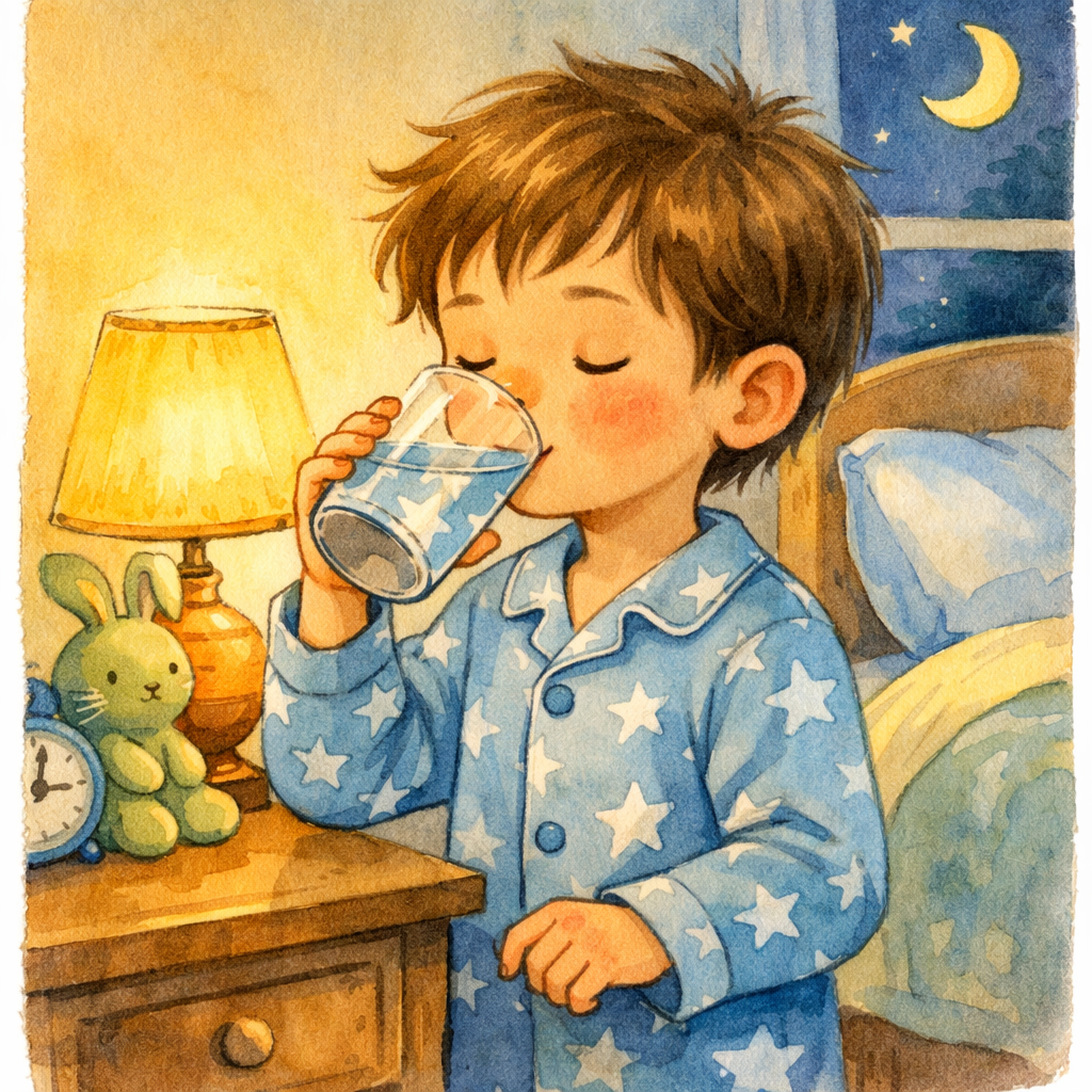 Child Drinking Water Before Bed