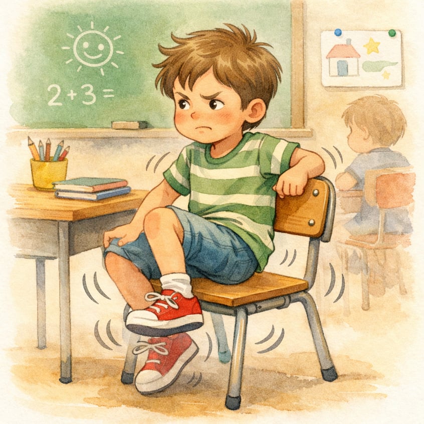 Child Fidgeting in Classroom Chair-1