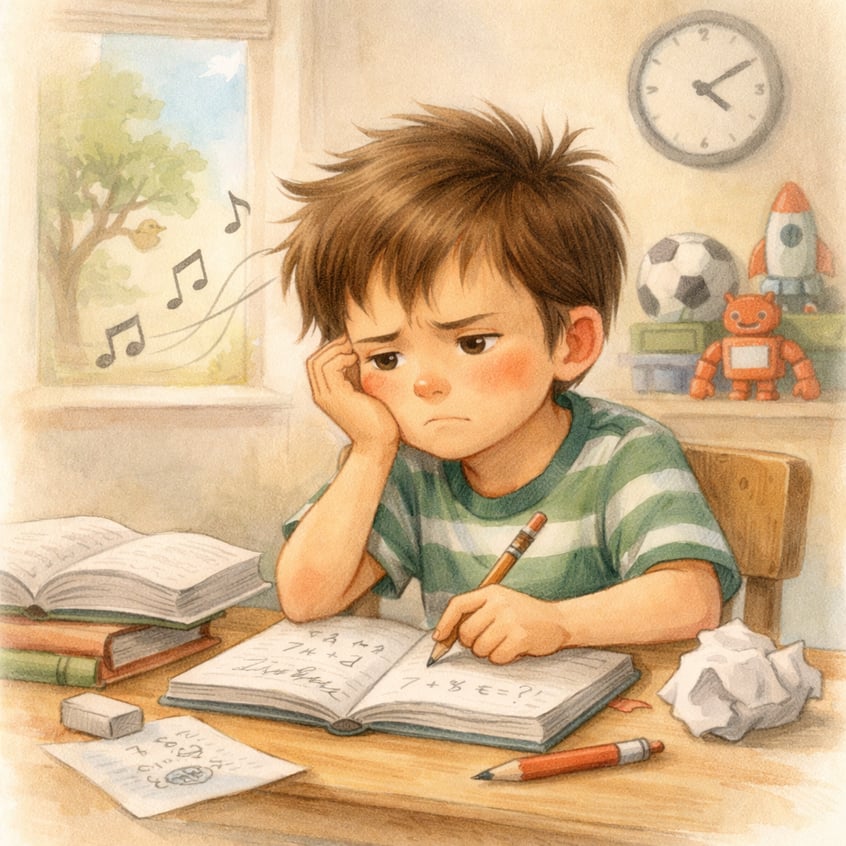 Child Frustrated with Homework Assignment-1
