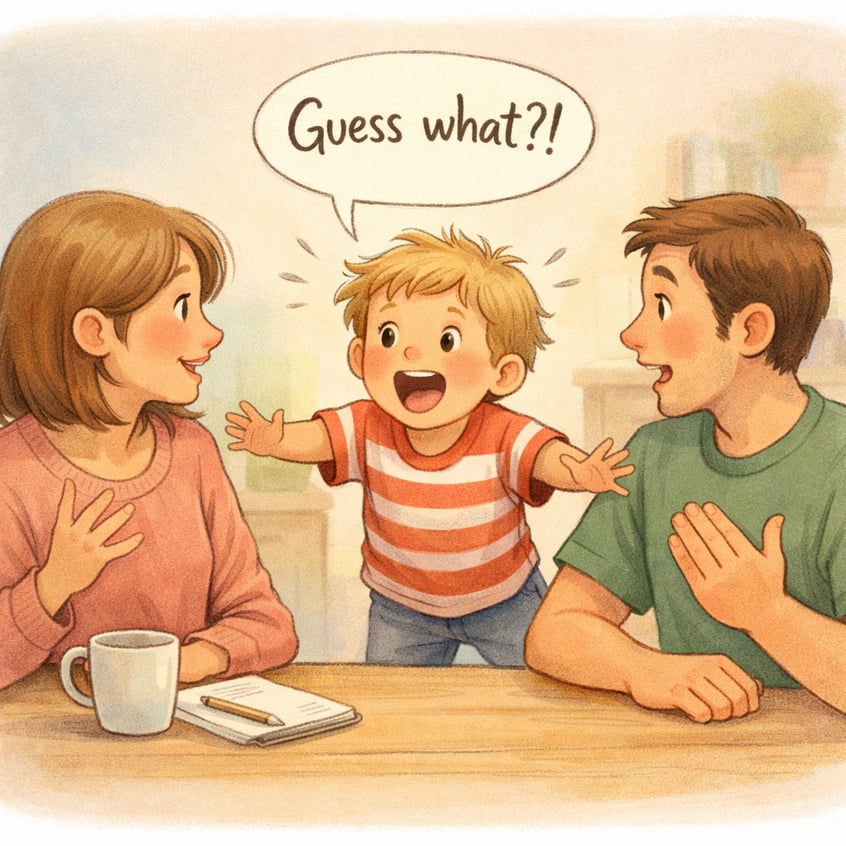 Child Interrupting Conversation Illustration