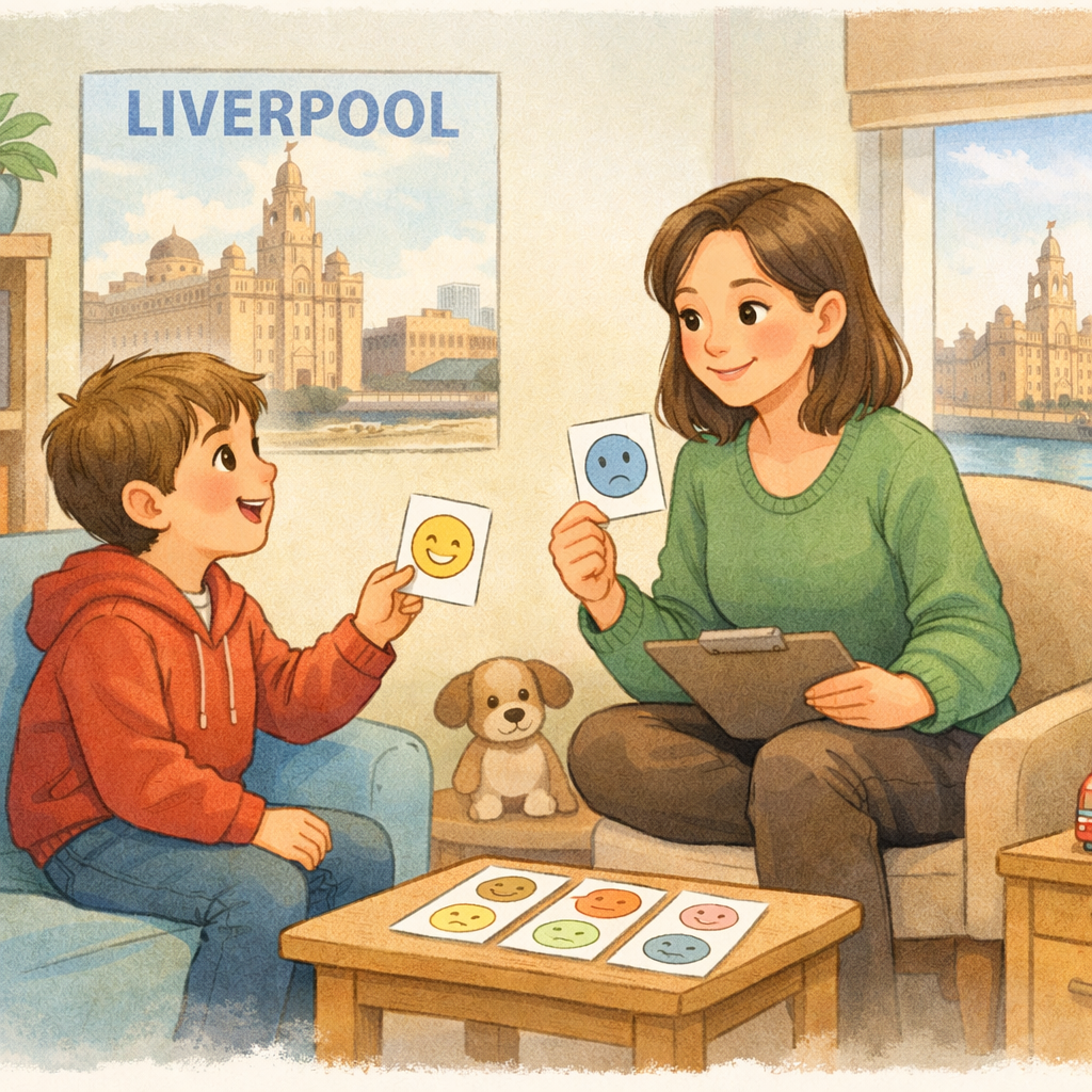 Child Practicing Social Skills with Therapist in Therapy Centre-1