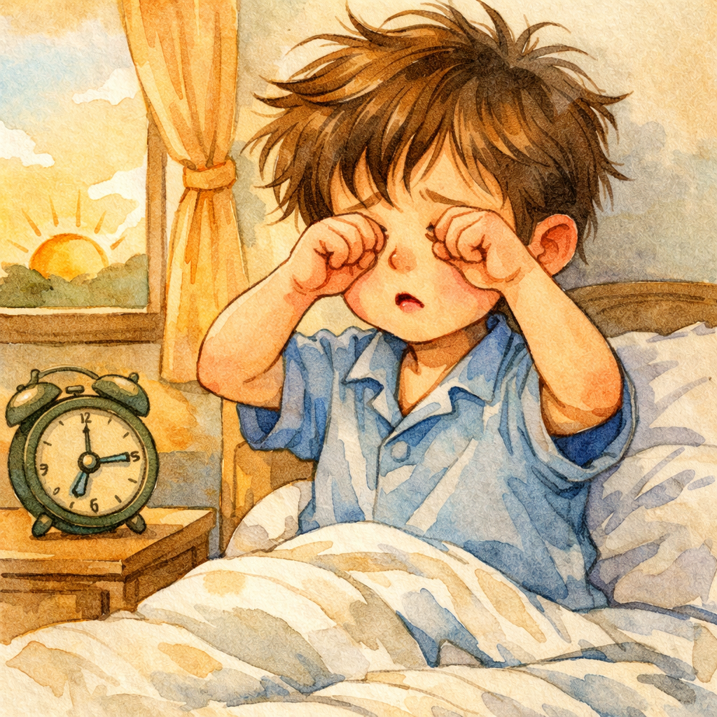 Child Rubbing Eyes After Poor Sleep