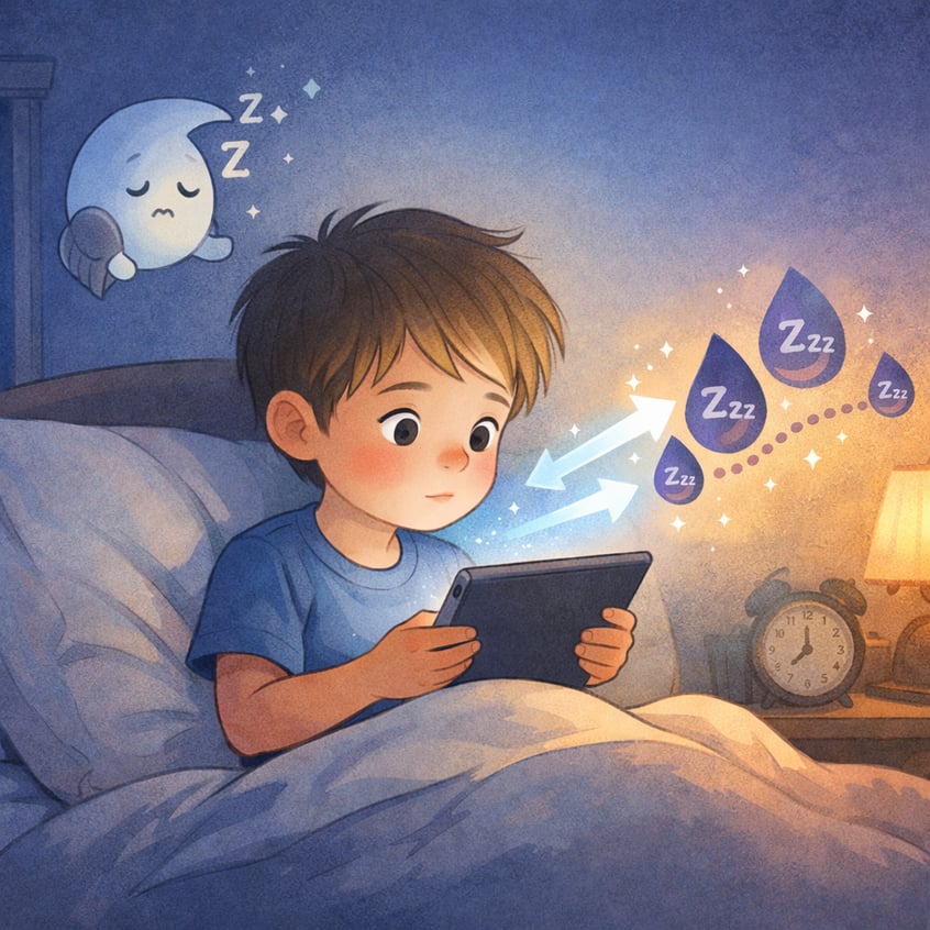 Child with Glow Screen at Night