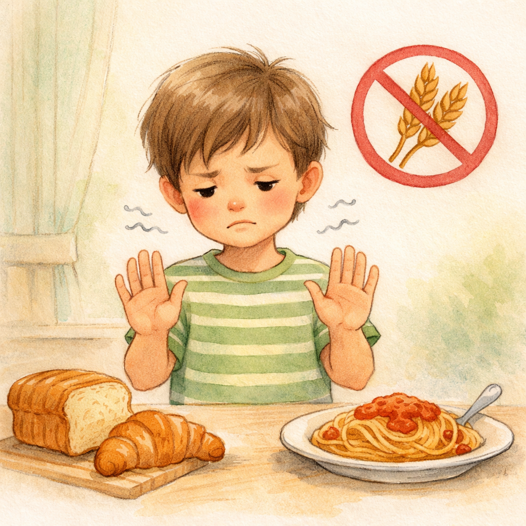 Child avoiding bread and pasta due to gluten sensitivity