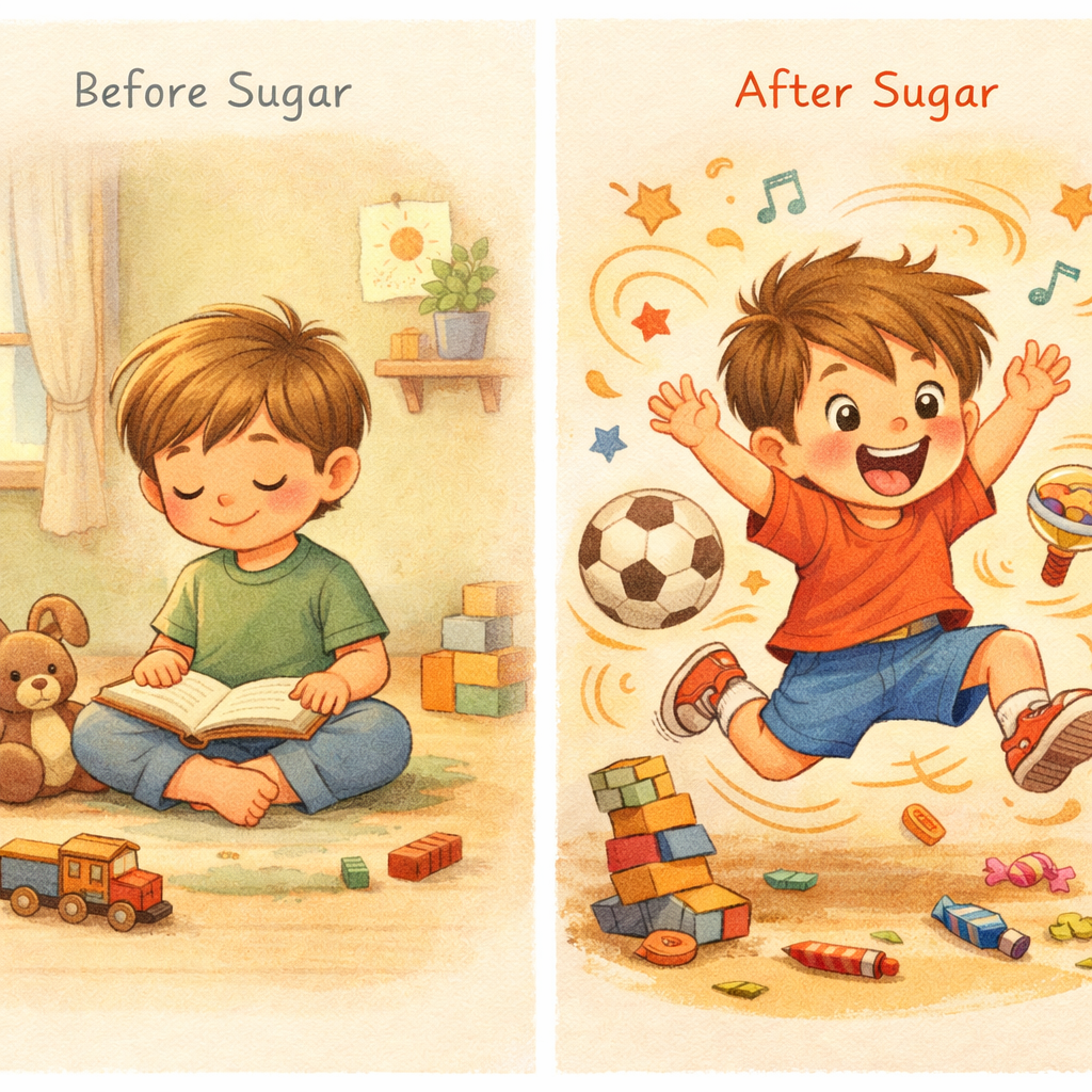 Children Behavior Sugar Comparison Illustrations-1