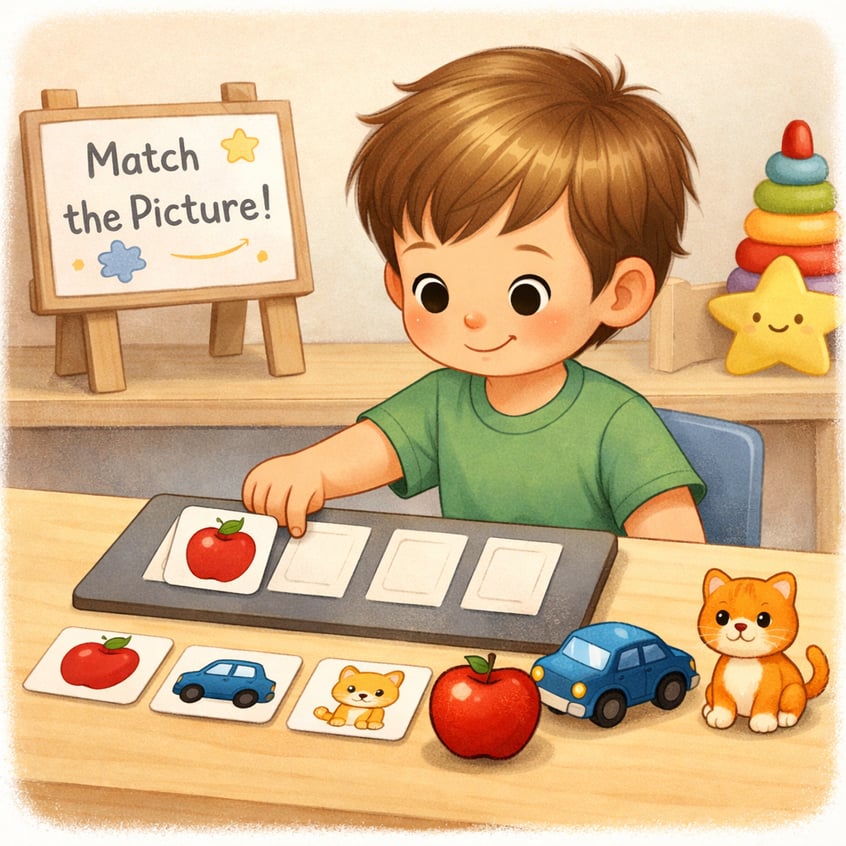 Children Matching Pictures To Objects ABA Activity Cognitive Development-2