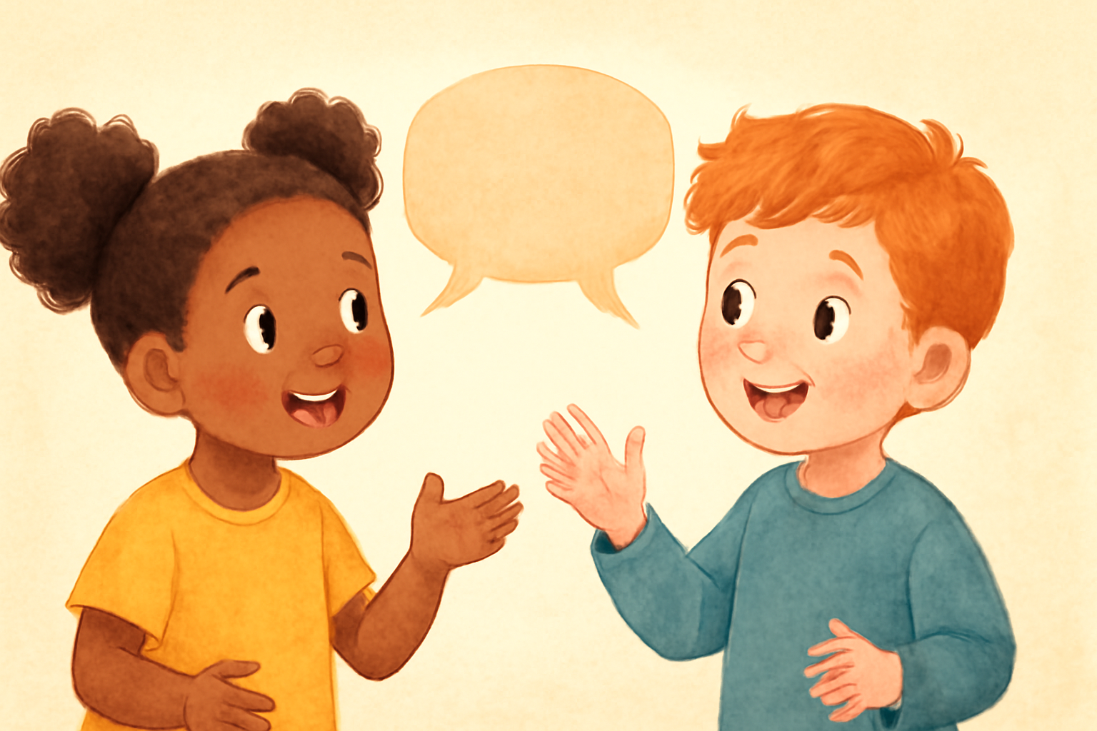 Child learning to communicate with others.