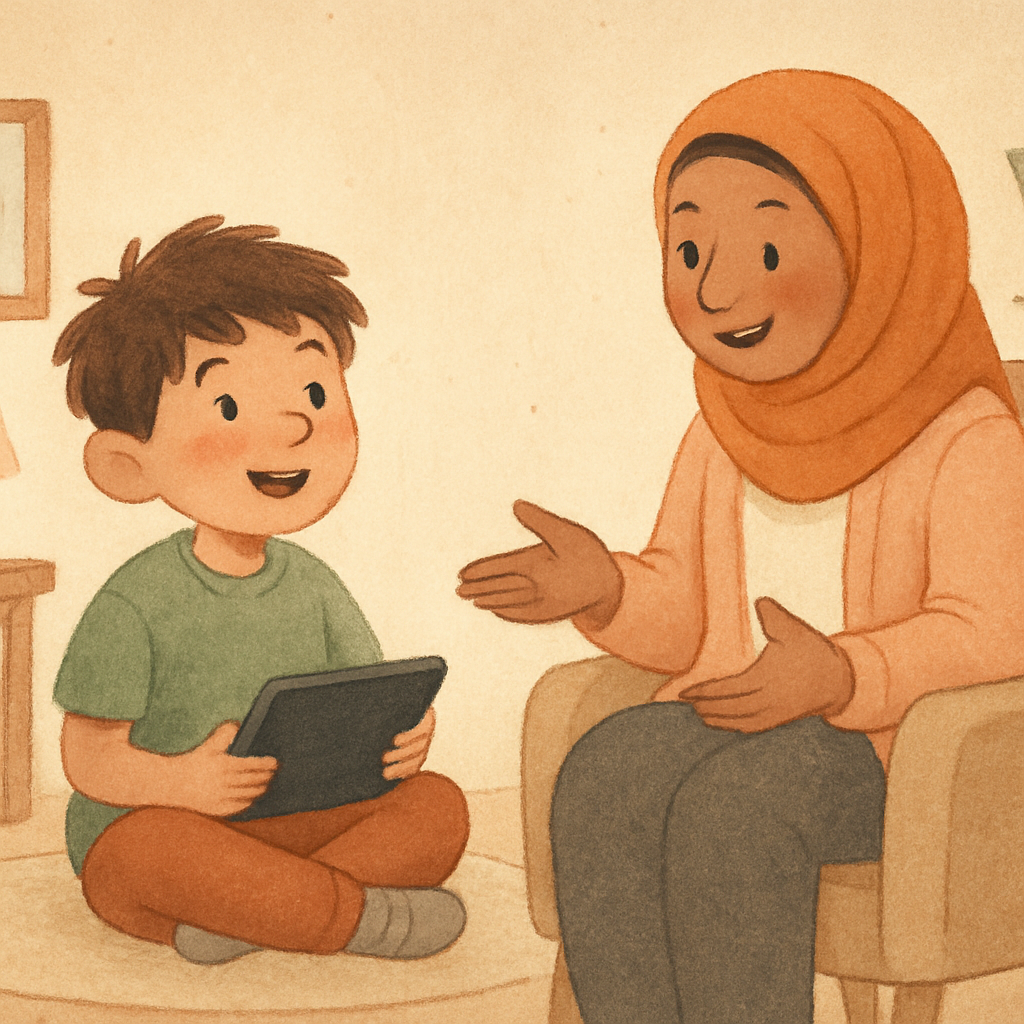 Therapist guiding a structured plan for balanced iPhone use.