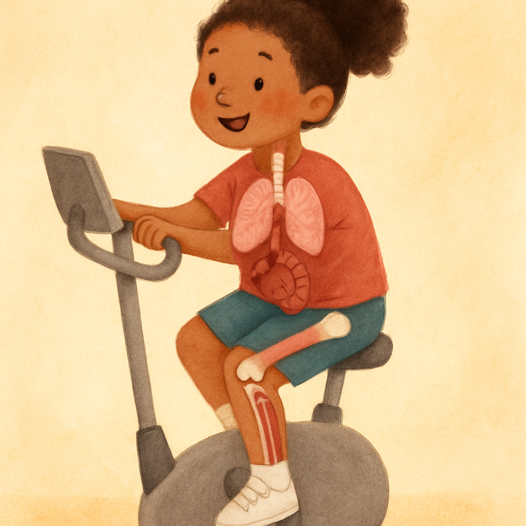 Client cycling on a stationary bike while an exercise physiologist monitors heart rate.