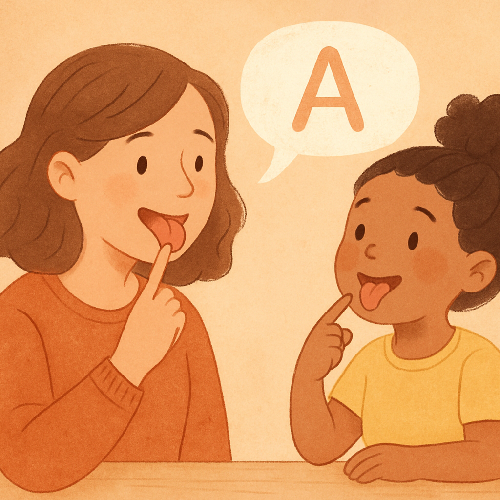 Speech therapy appointment aimed at improving a child’s pronunciation and fluency.