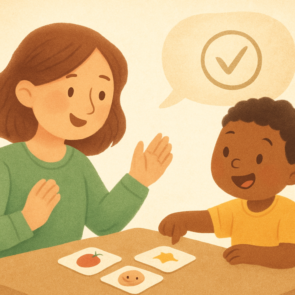 A therapist supporting skill development through step-by-step instruction.