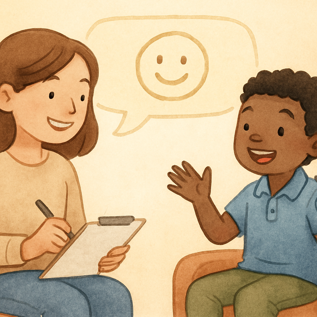 Behaviour management consultation taking place in a calm environment.