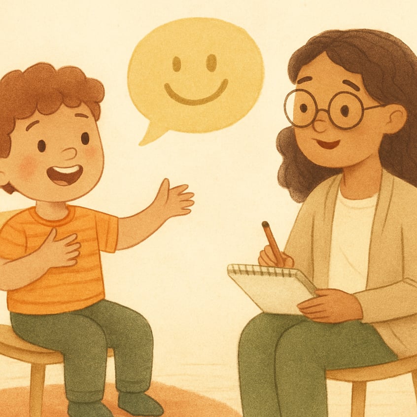 Therapist using a chart to help a client track and change daily behaviors.