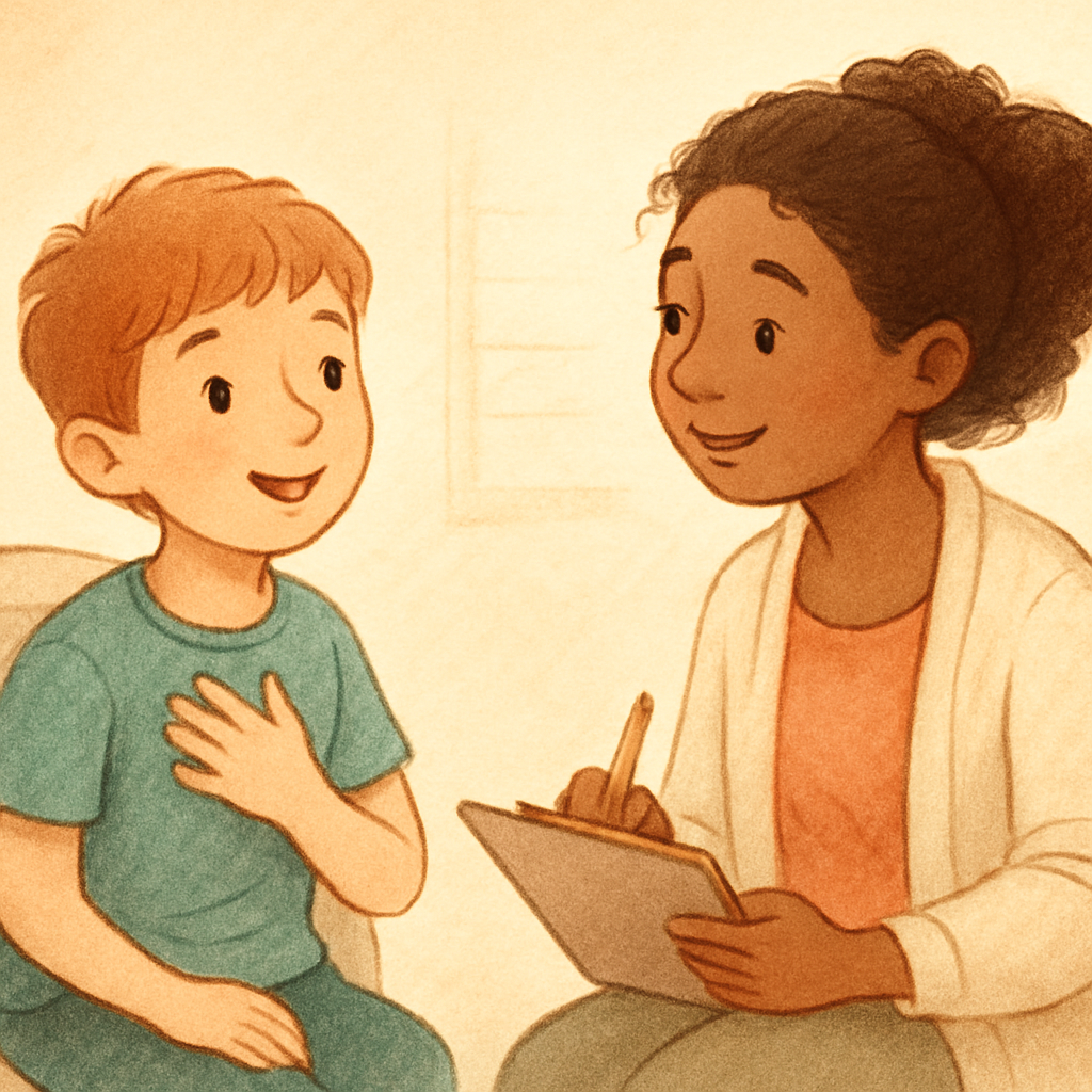 Therapist guiding a client through behaviour therapy.