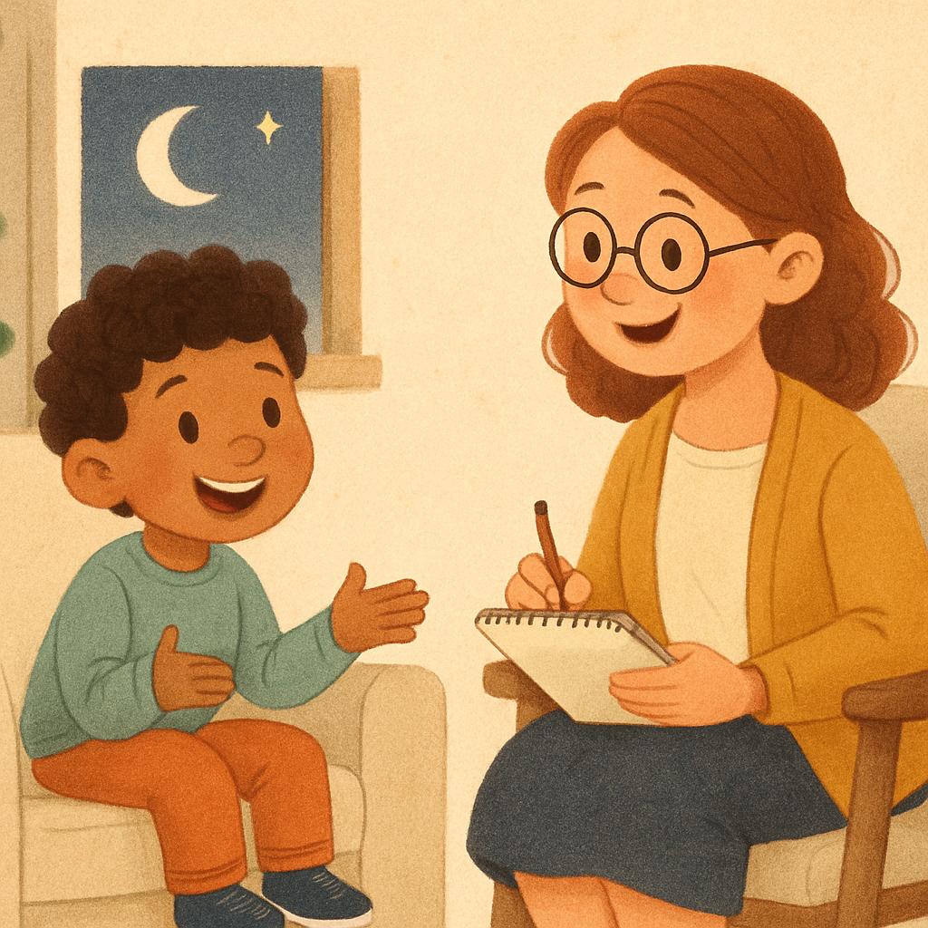 One-on-one behavior therapy session focused on goal setting and measurable outcomes.