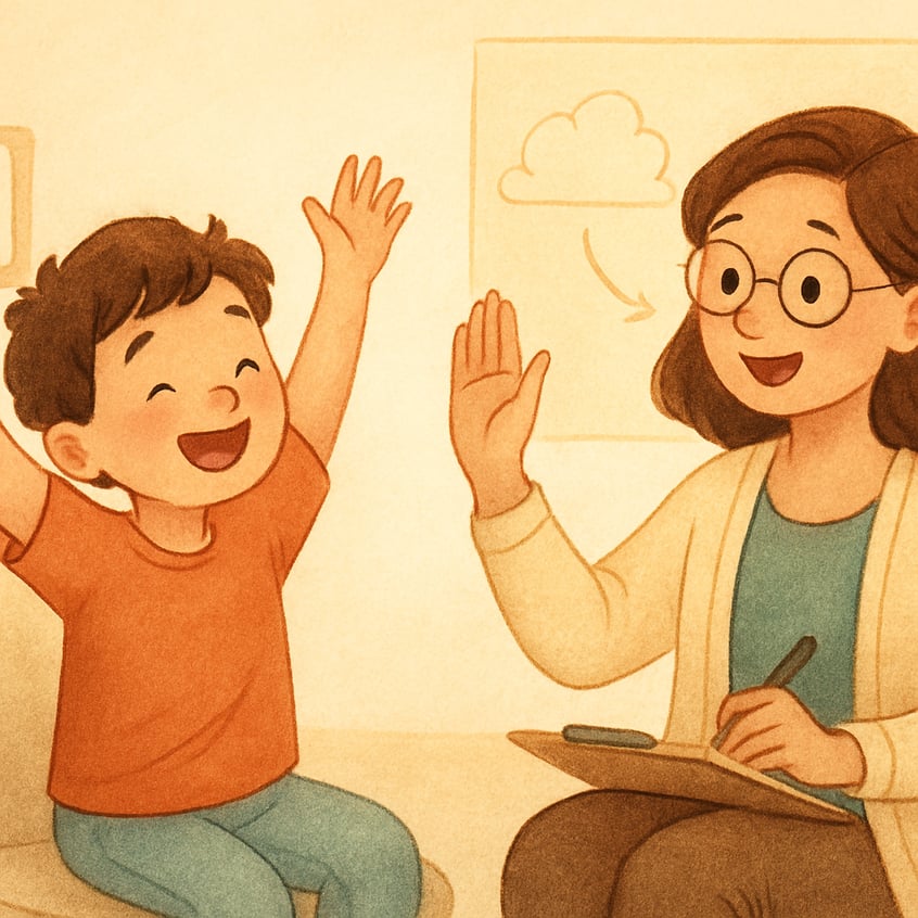 Supportive parent-child interaction focused on managing emotions.