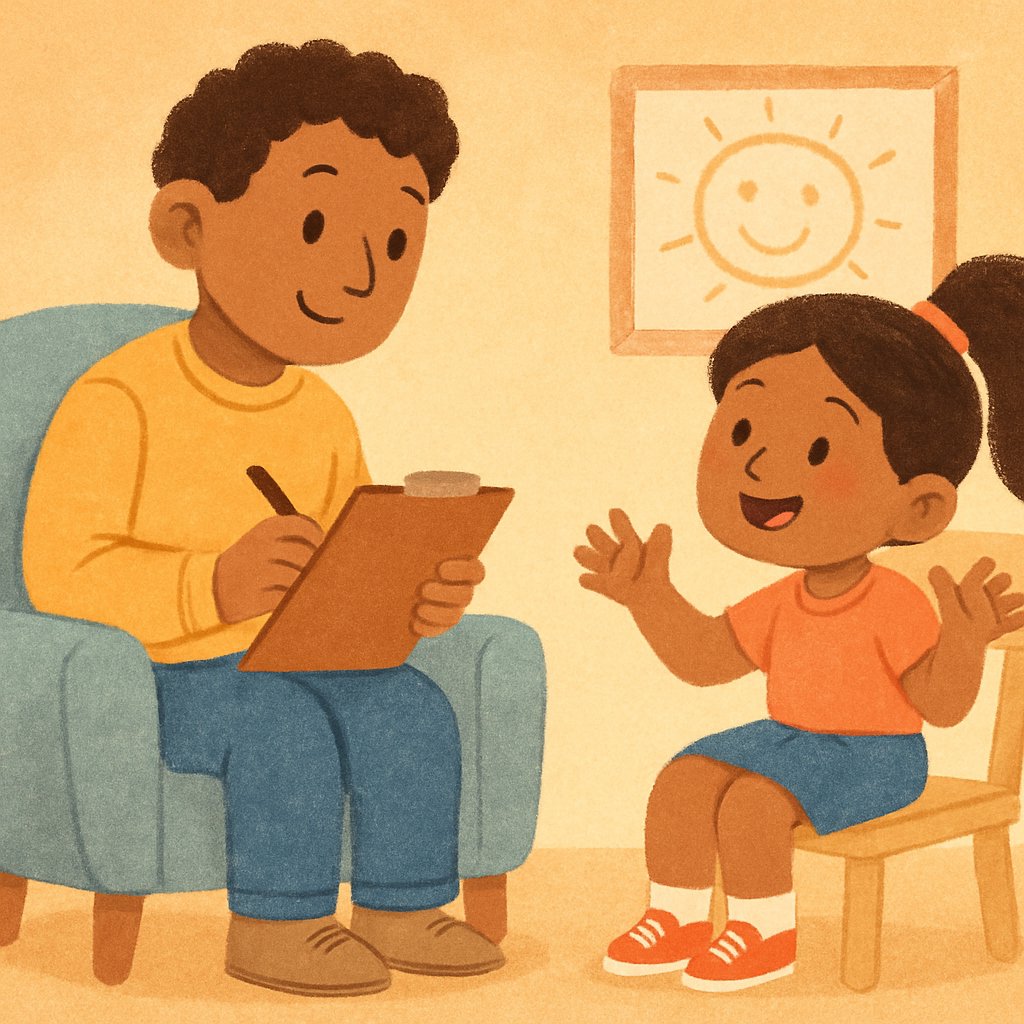 Client practicing relaxation techniques during a structured behavior therapy session.