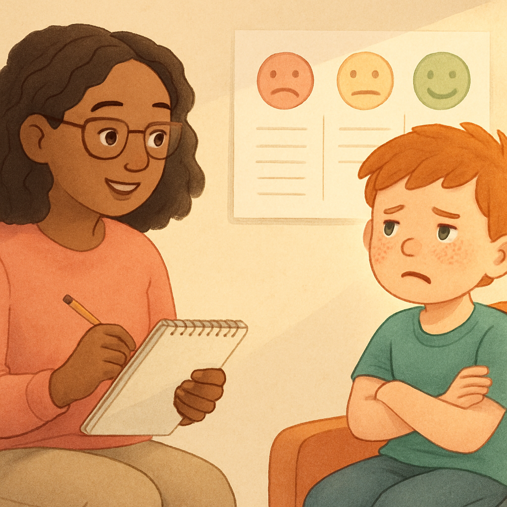 Children learning positive behaviours in a calm therapy session.