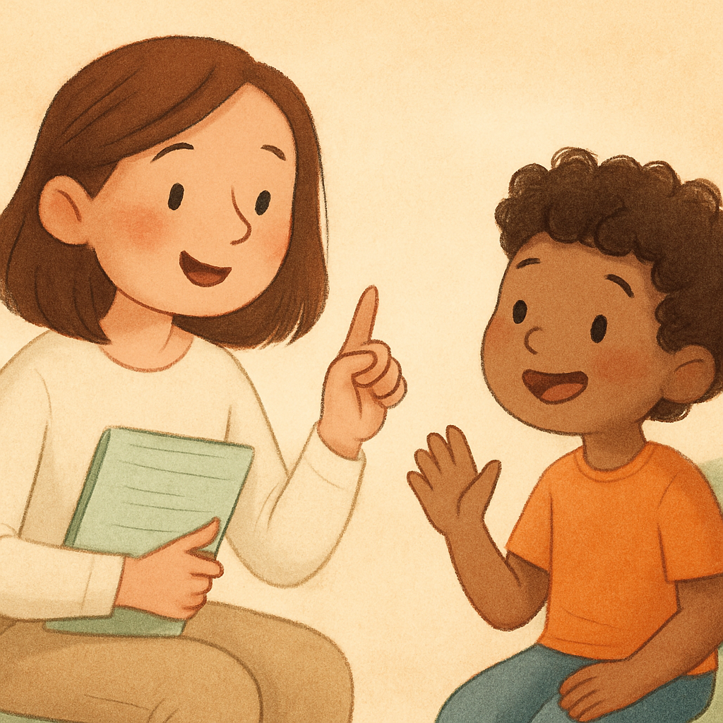 Supportive therapy environment encouraging positive actions.