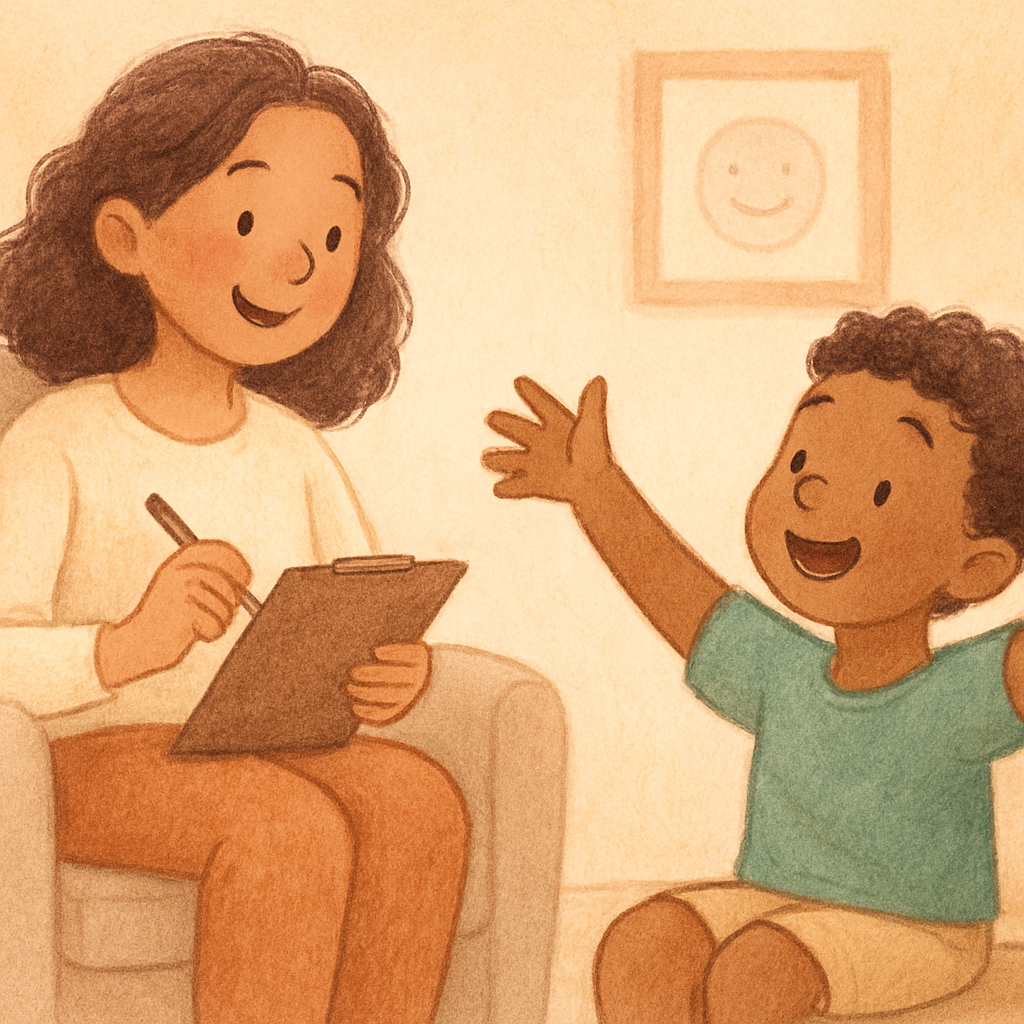 Therapist observing and guiding a client during a structured behavior therapy exercise.