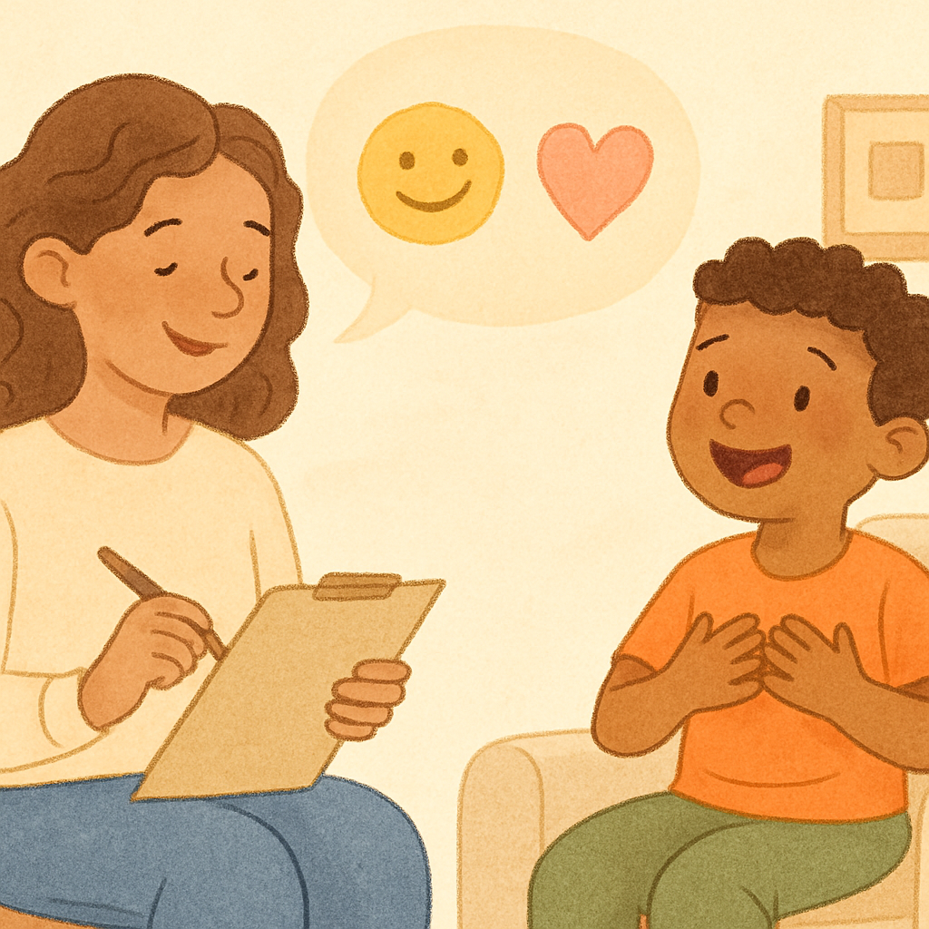 Child working one-on-one with a behavioral specialist to practice coping strategies for tantrums.