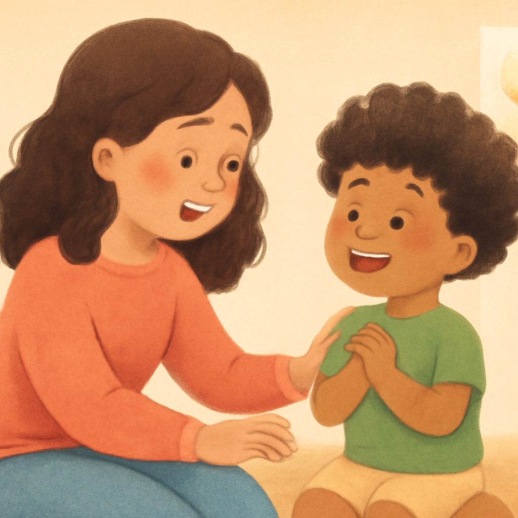 Create 3 separate photos of childrens illustrations in a 12 aspect ratio related to the topic Early Intervention Behaviour Use soft natural colours ge-1