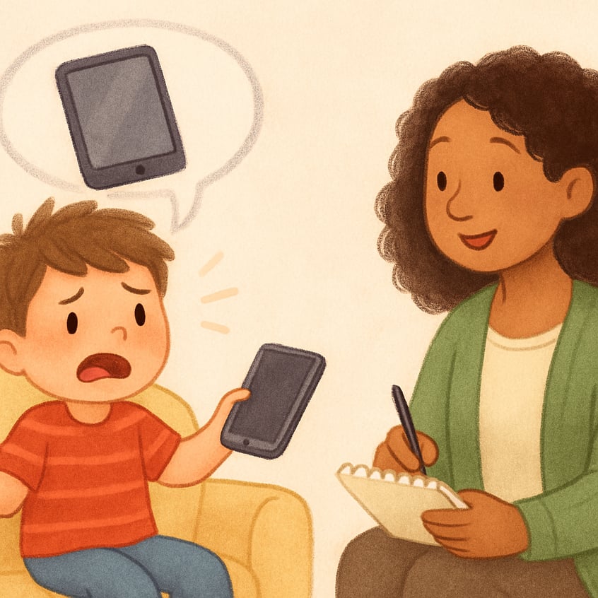 Therapist encouraging offline hobbies as alternatives to constant iPhone use.