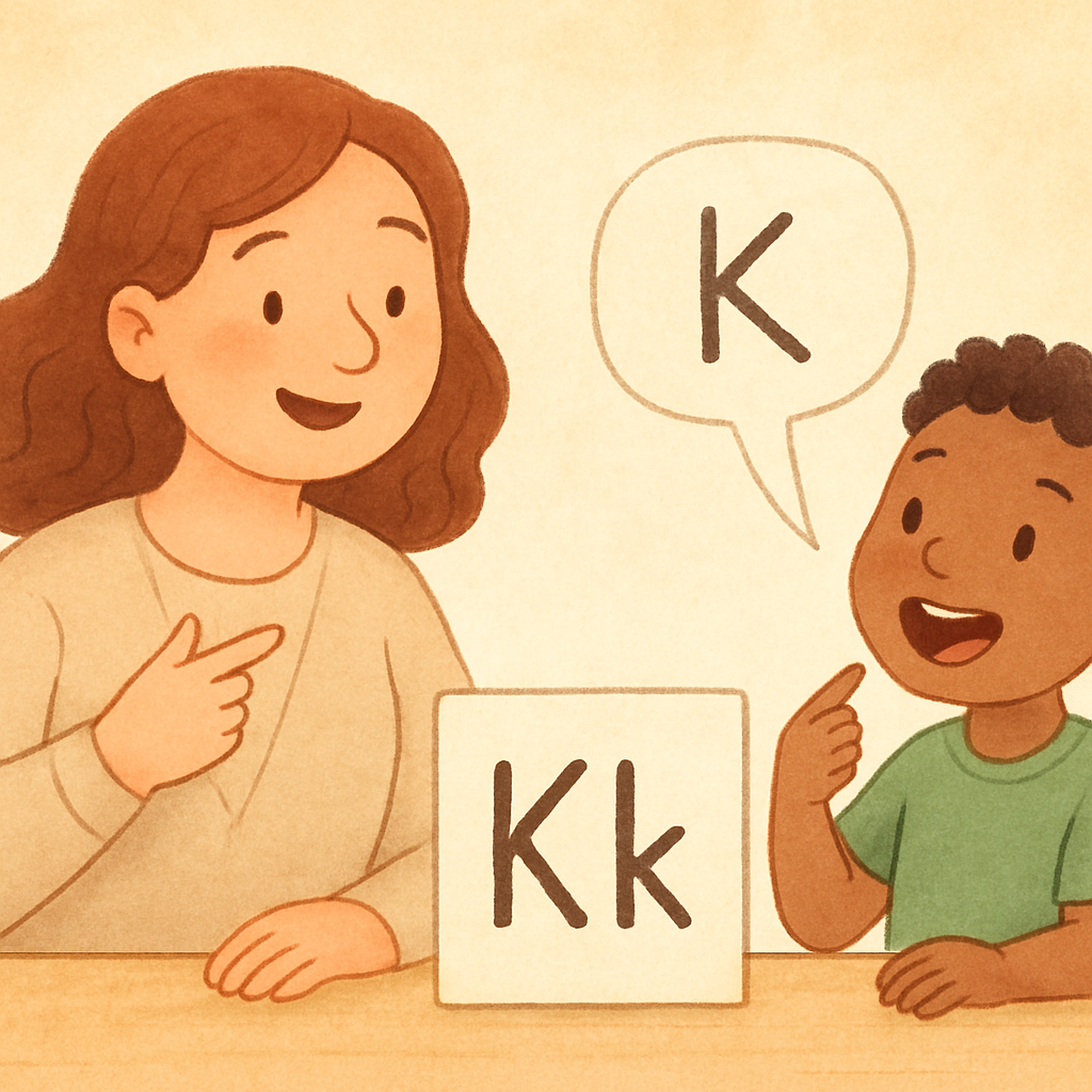 A child engaged in a phonological awareness exercise with therapist support.