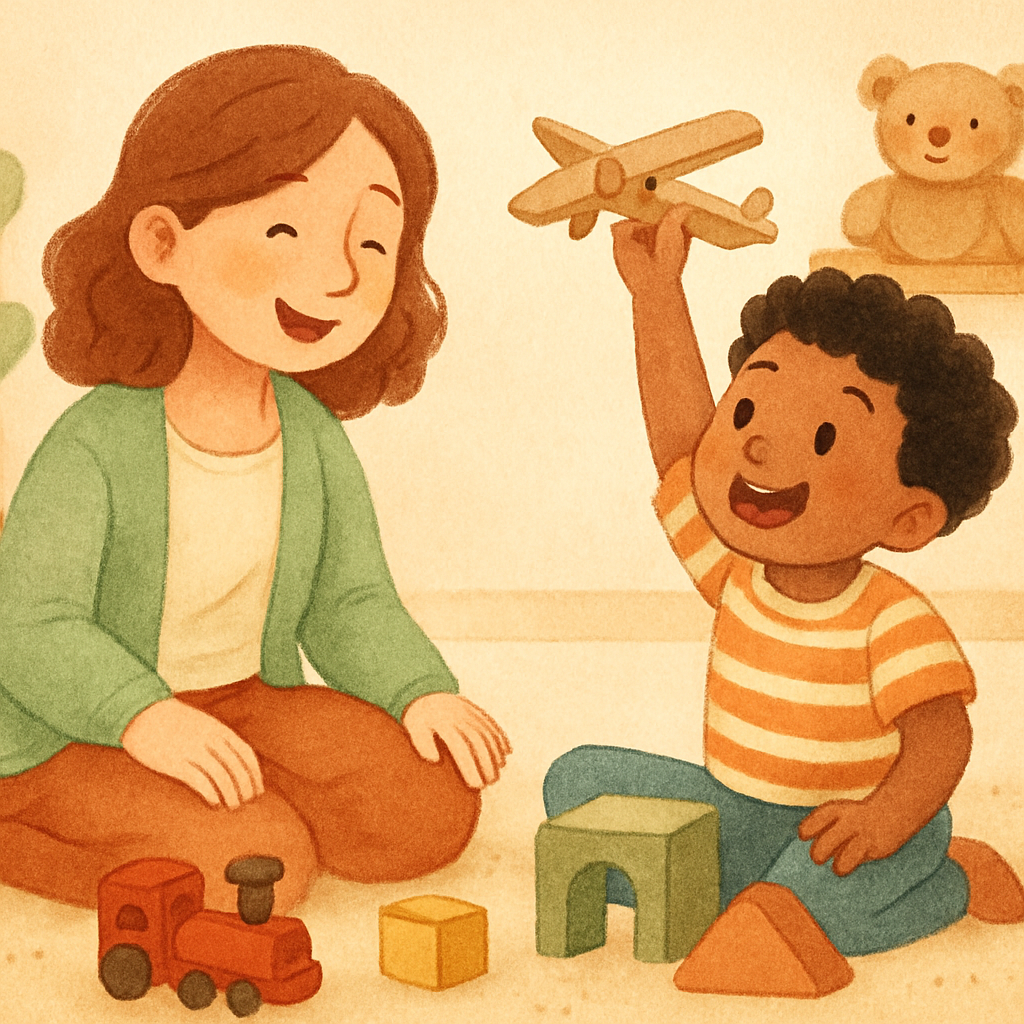 Child participating in a screen-free activity as part of therapy for excessive gadget use.