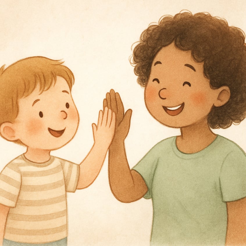 Therapist and client working together to reinforce positive behaviours.