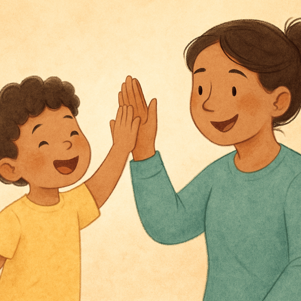 Support worker modeling respectful and positive communication.