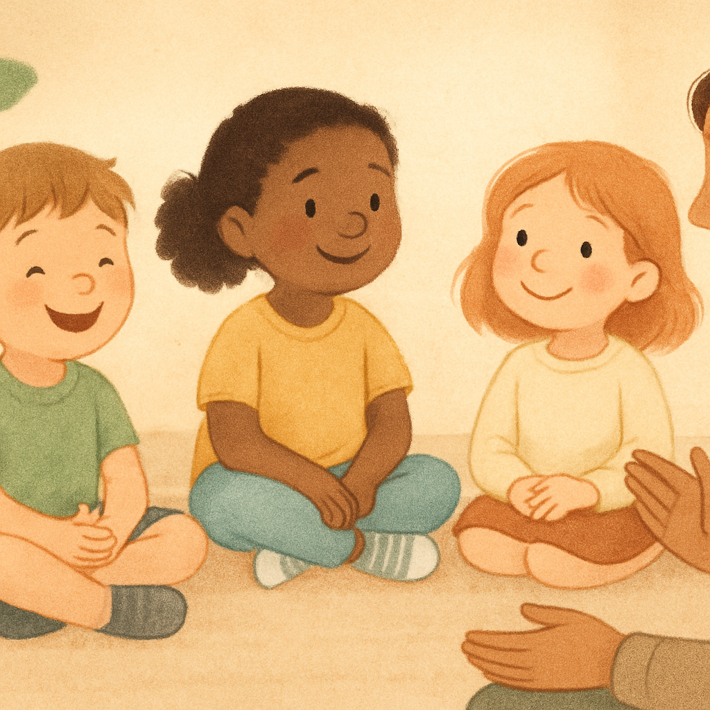 Illustration representing socialised behaviour therapy and group interaction.