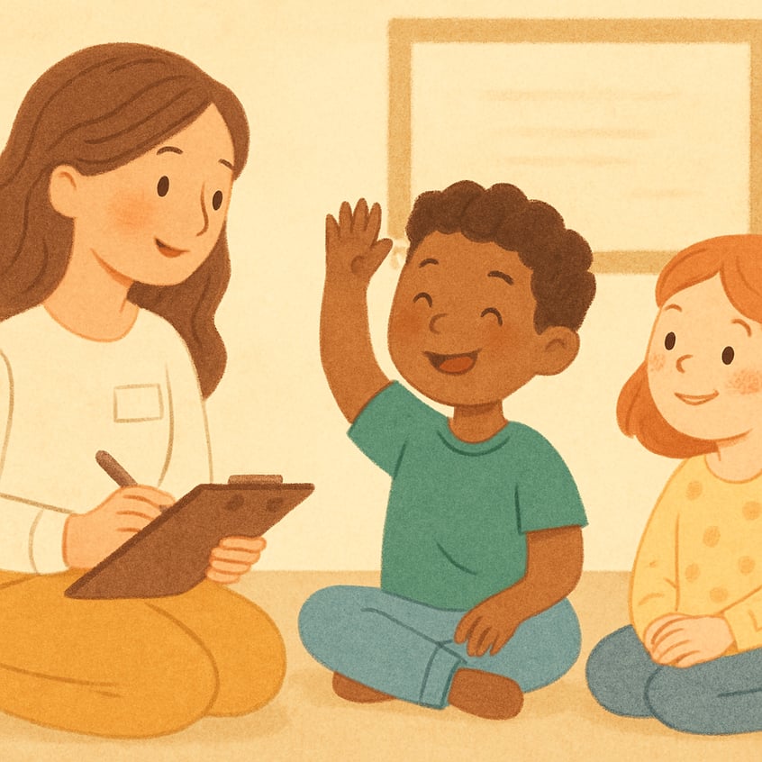 Supportive therapy environment encouraging positive actions.