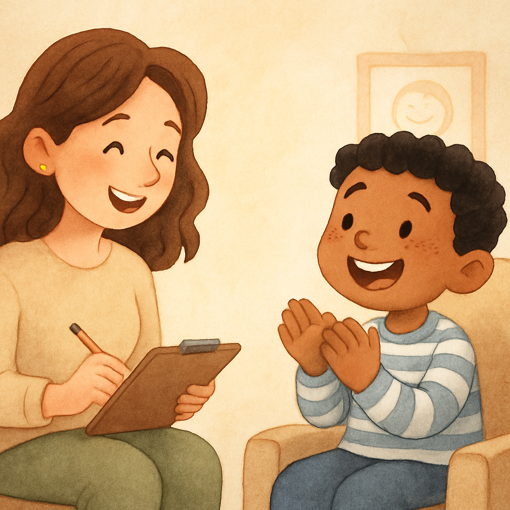 Create 3 separate photos of childrens illustrations in a 12 aspect ratio related to the topic Socialised Behaviour Therapy Use soft natural colours ge-Feb-06-2026-05-43-25-0674-AM