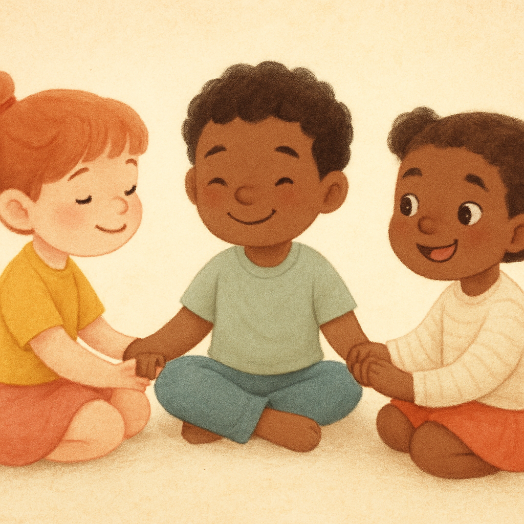 Group therapy session where children learn to recognize facial expressions and emotions.