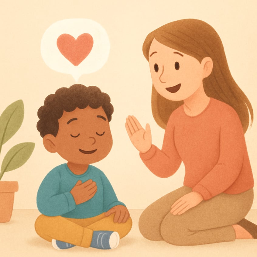 Individual practicing replacement behaviours with guidance from a support professional.