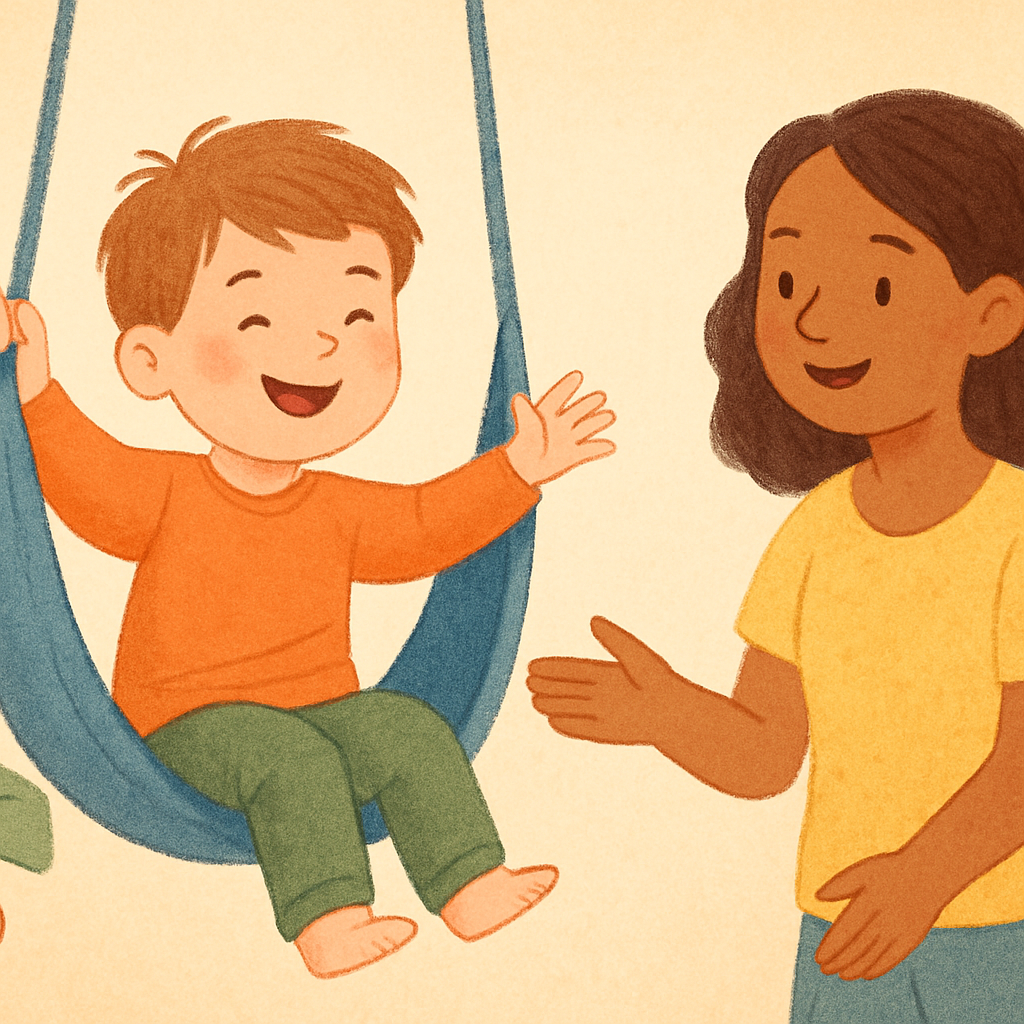 A specialist observing a child during play to assess triggers and patterns in behaviour.