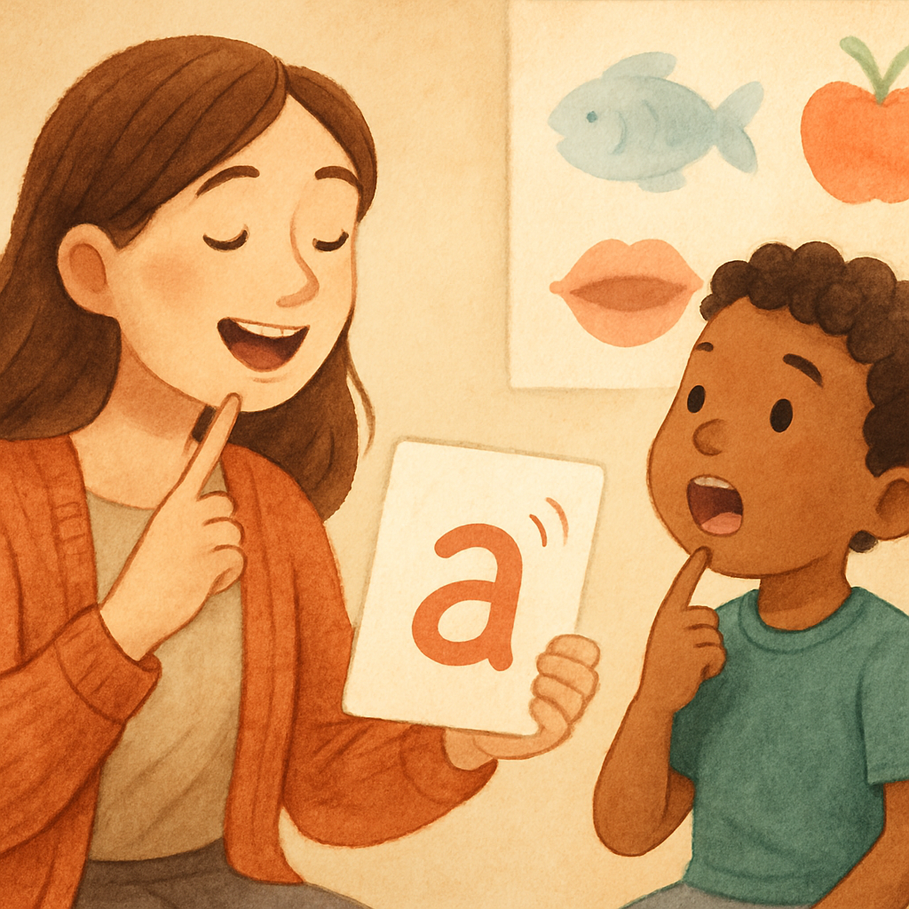 Speech pathologist assessing speech and language abilities.