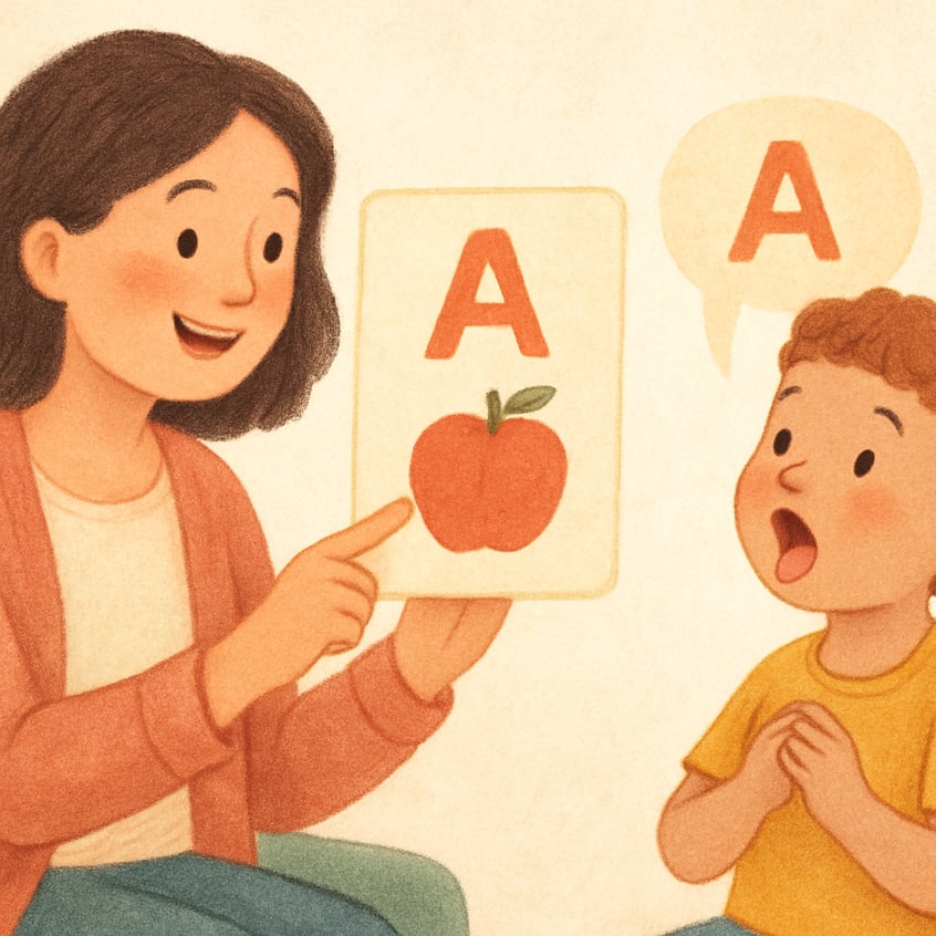 Speech therapy appointment aimed at improving a child’s pronunciation and fluency.