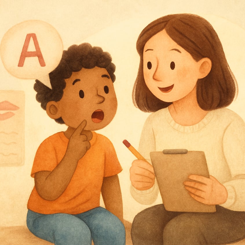 A toddler using gestures to communicate while a caregiver responds with encouragement.