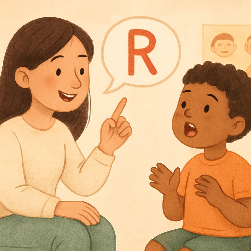 Create 3 separate photos of childrens illustrations in a 12 aspect ratio related to the topicPediatric Speech Therapy Use soft natural colours gentle-1