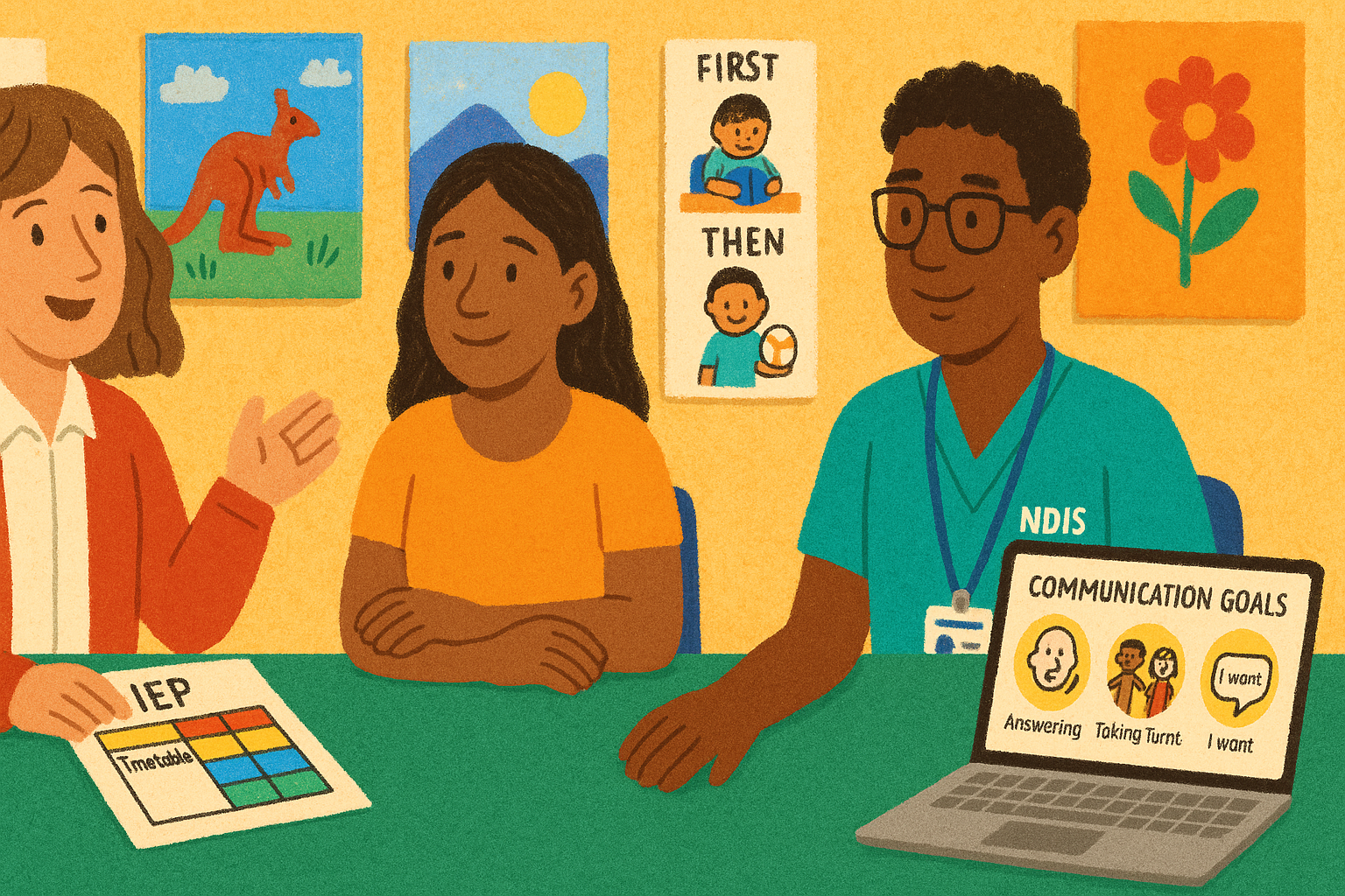 A therapist delivering allied health support as part of an NDIS-funded service.