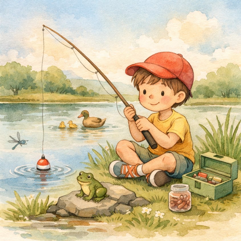 Person goes fishing as a creative alternative to gaming.