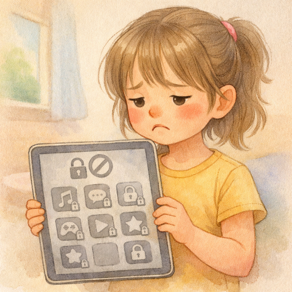 Parent setting screen time restrictions on a child’s device